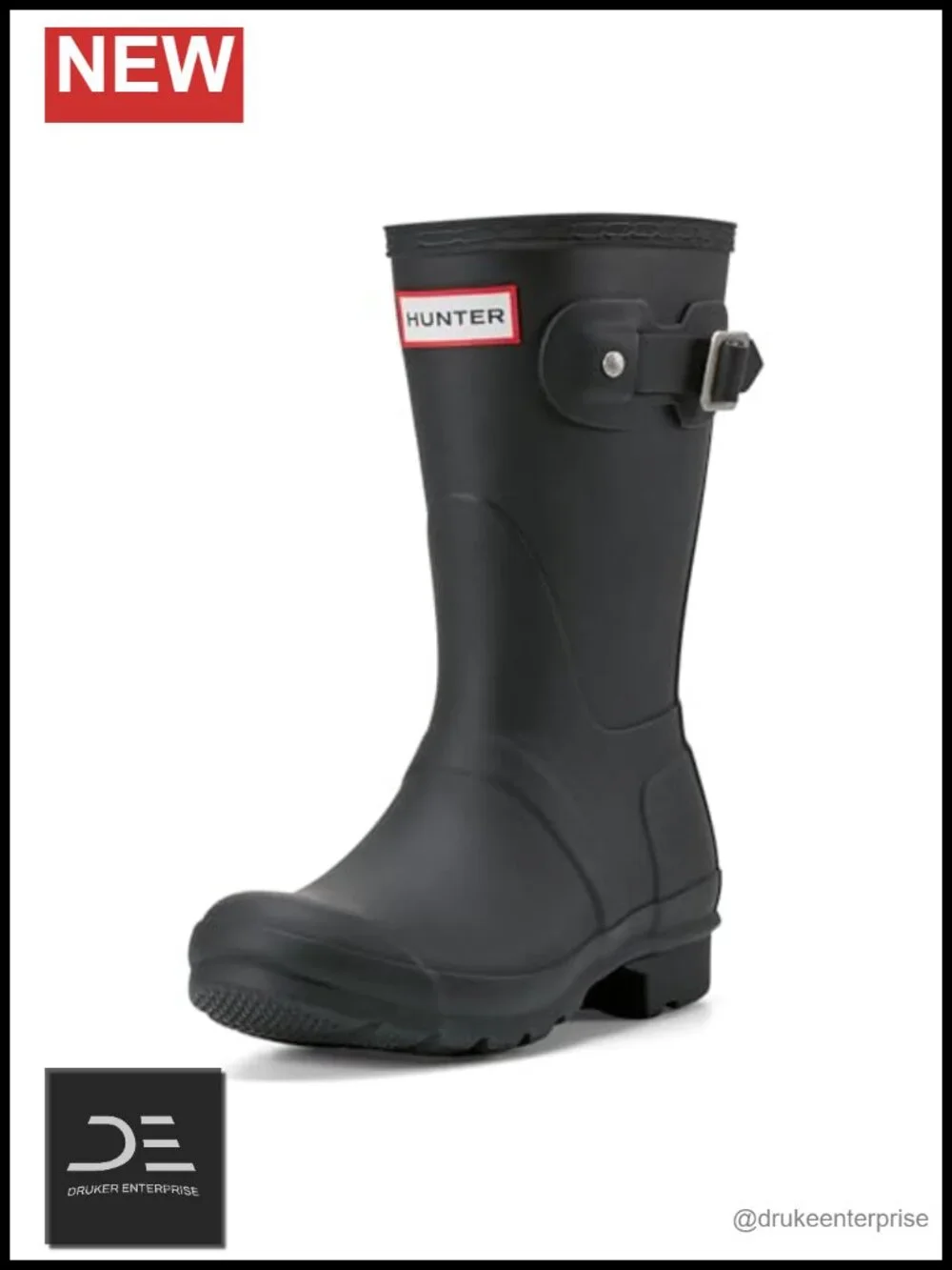 Women's Waterproof Rain Boots Short Calf High Pull-On